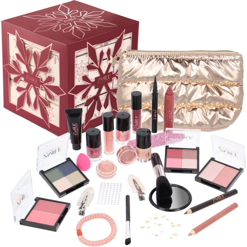 ZMILE COSMETICS Snowflake Puzzle adventný kalendár Cherry Red