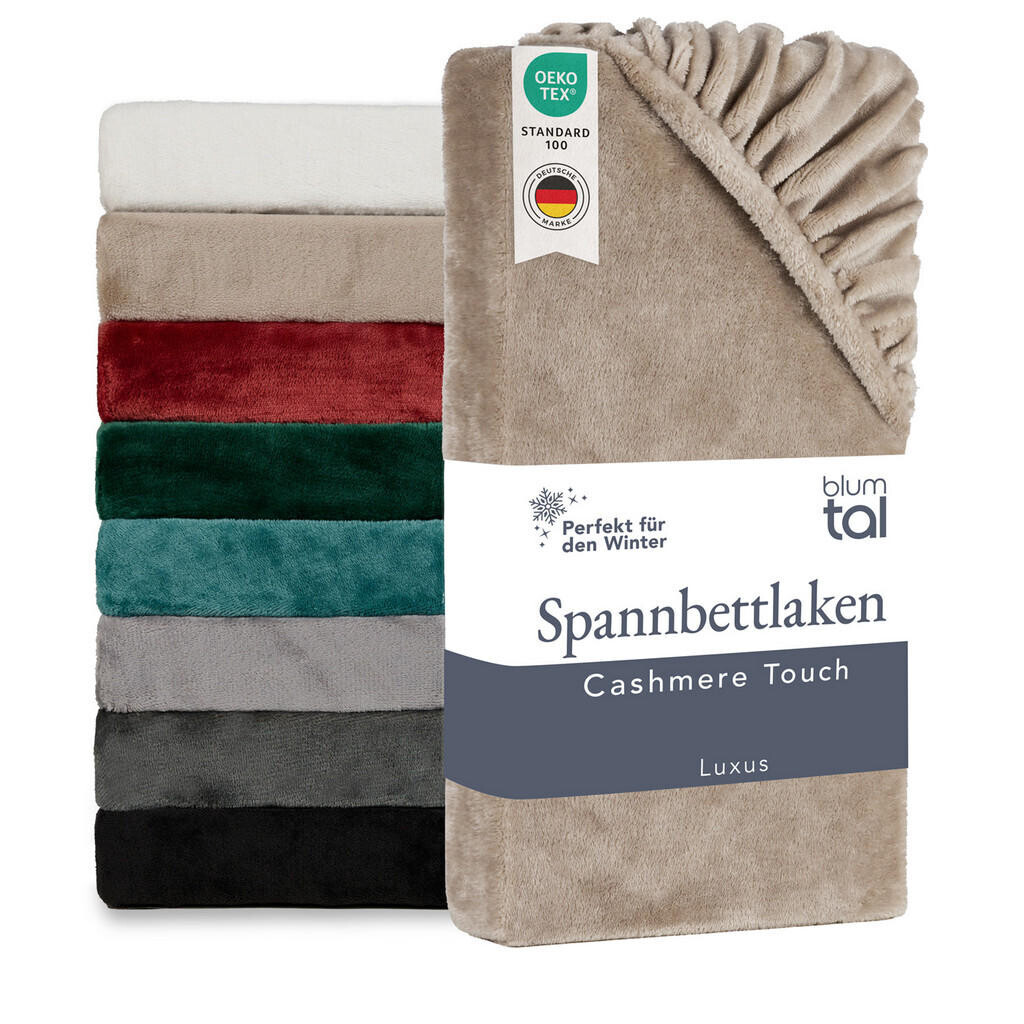 Blumtal NAPÍNACIE prestieradlo Cashmere Touch 140x200 cm Plüsch Beige