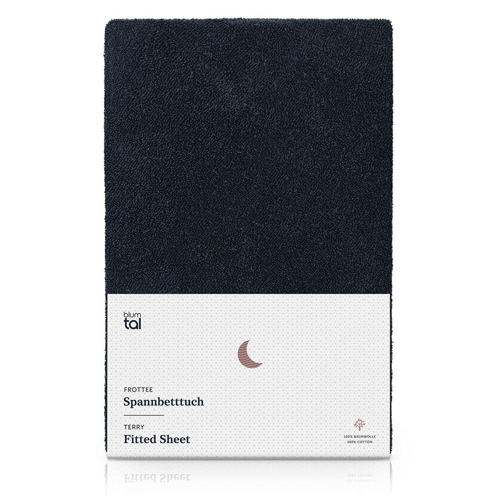 Blumtal FROTÉ napínacie prestieradlo s certifikátom Oeko-TEX, 160x200x30cm, Dunkelblau