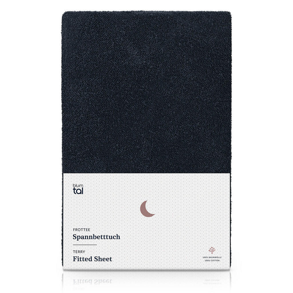 Blumtal FROTÉ napínacie prestieradlo s certifikátom Oeko-TEX, 150x200x30cm, Dunkelblau