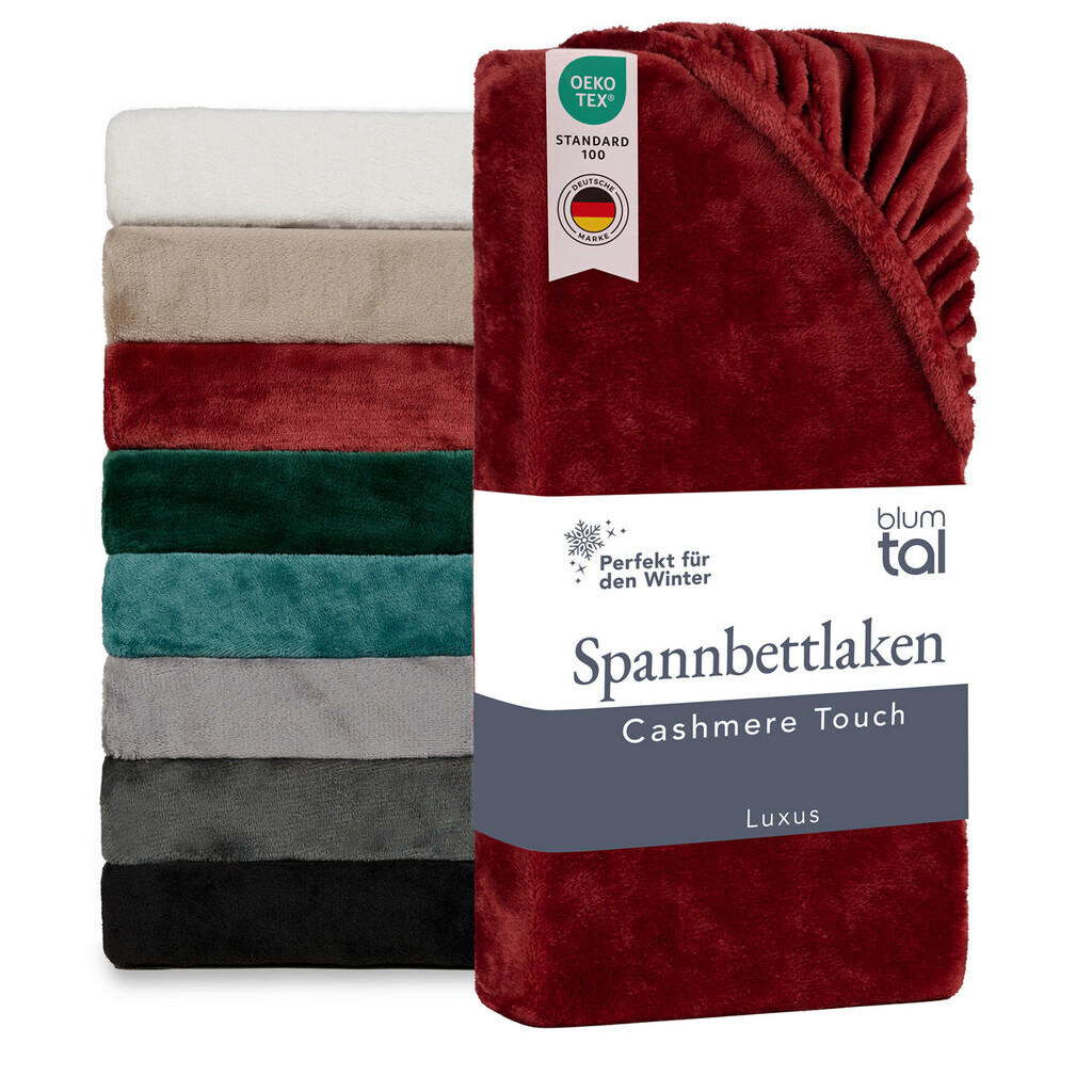 Blumtal NAPÍNACIE prestieradlo Cashmere Touch 90x200 cm Plüsch Rot