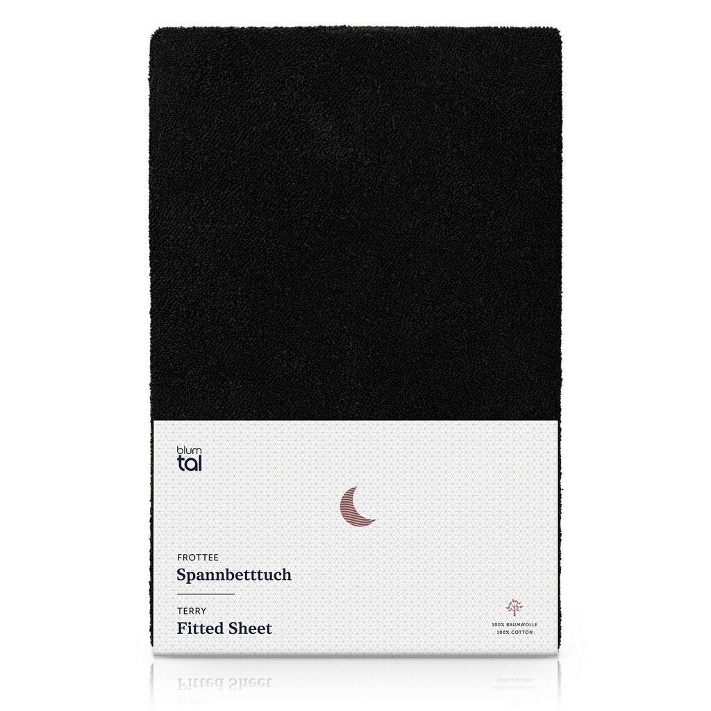 Blumtal FROTÉ napínacie prestieradlo s certifikátom Oeko-TEX, 90x190x30cm, Schwarz