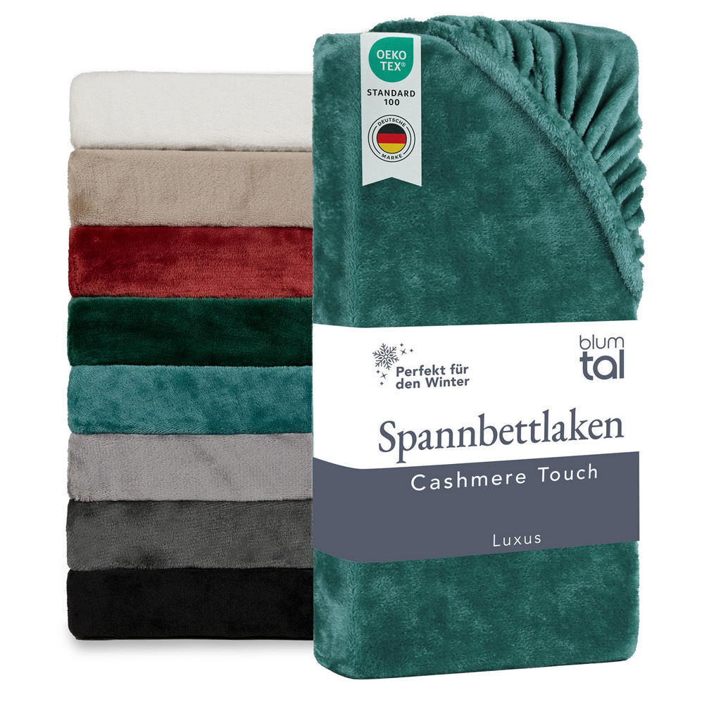Blumtal NAPÍNACIE prestieradlo Cashmere Touch 200x200 cm Plüsch Petrol