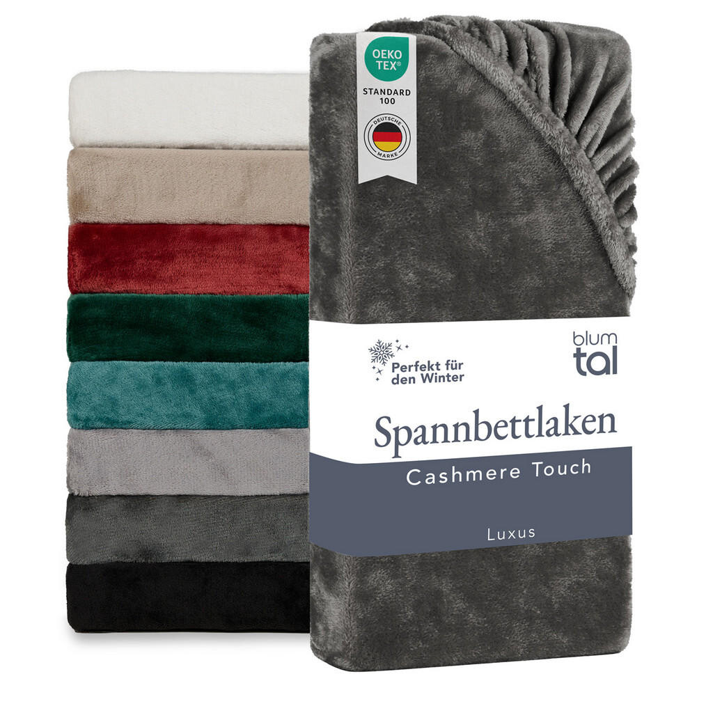 Blumtal NAPÍNACIE prestieradlo Cashmere Touch 90x200 cm Anthrazit