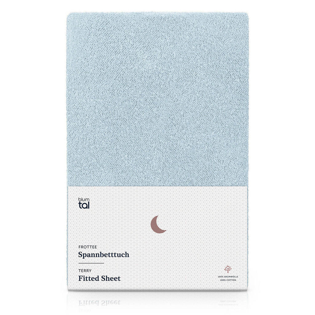 Blumtal FROTÉ napínacie prestieradlo s certifikátom Oeko-TEX, 150x200x30cm, Hellblau
