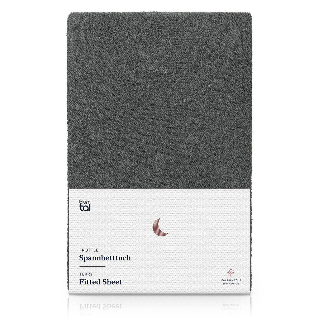 Blumtal FROTÉ napínacie prestieradlo s certifikátom Oeko-TEX, 150x200x30cm, Anthrazit