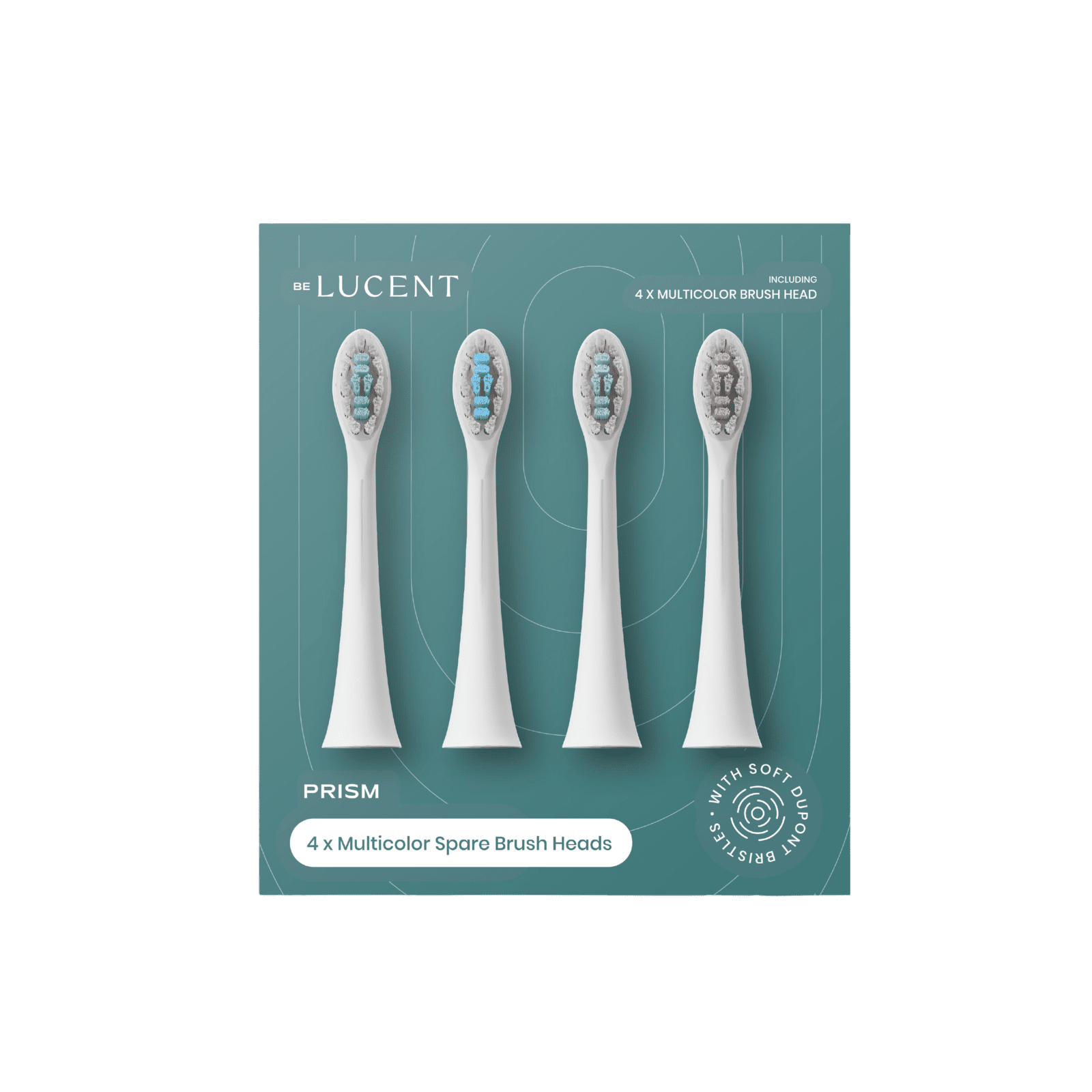 BE LUCENT Prism Sonic Toothbrush Heads, multicolor 4 ks