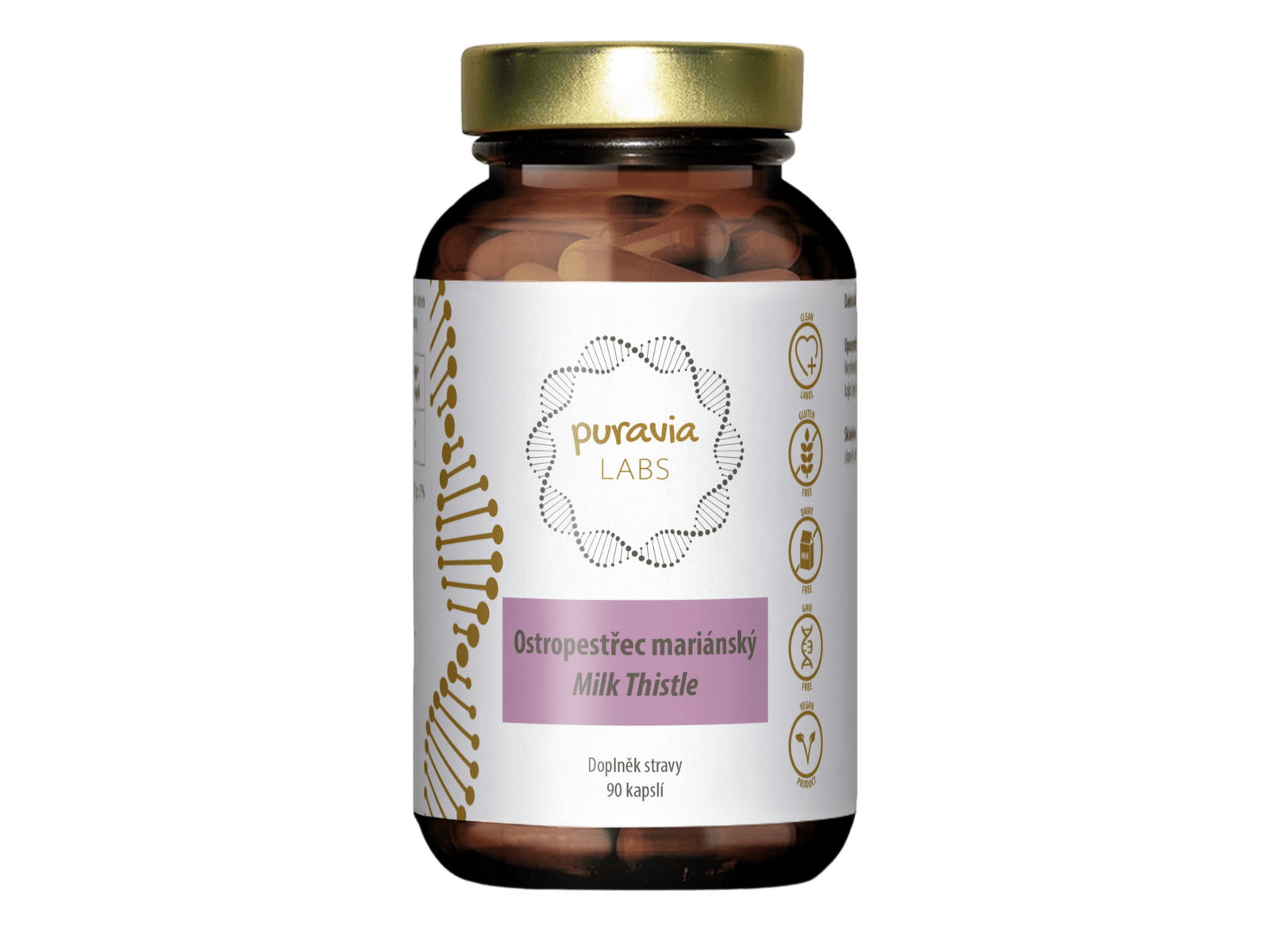 PURAVIA LABS Pestrec mariánsky - podpora funkcie pečene 90 x 500 mg