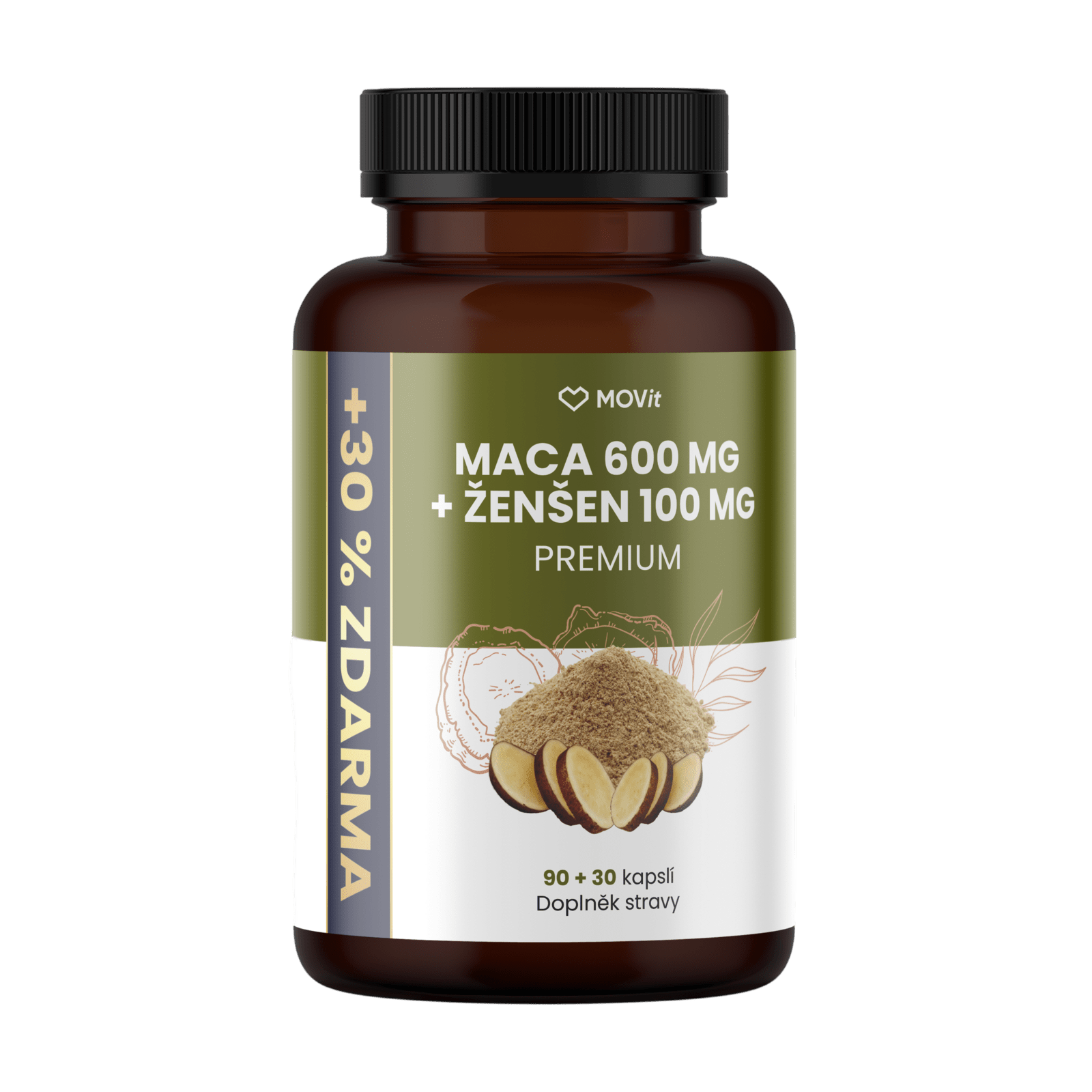 MOVIT ENERGY Maca 600 mg + Ženšen 100 mg 120 kapsúl