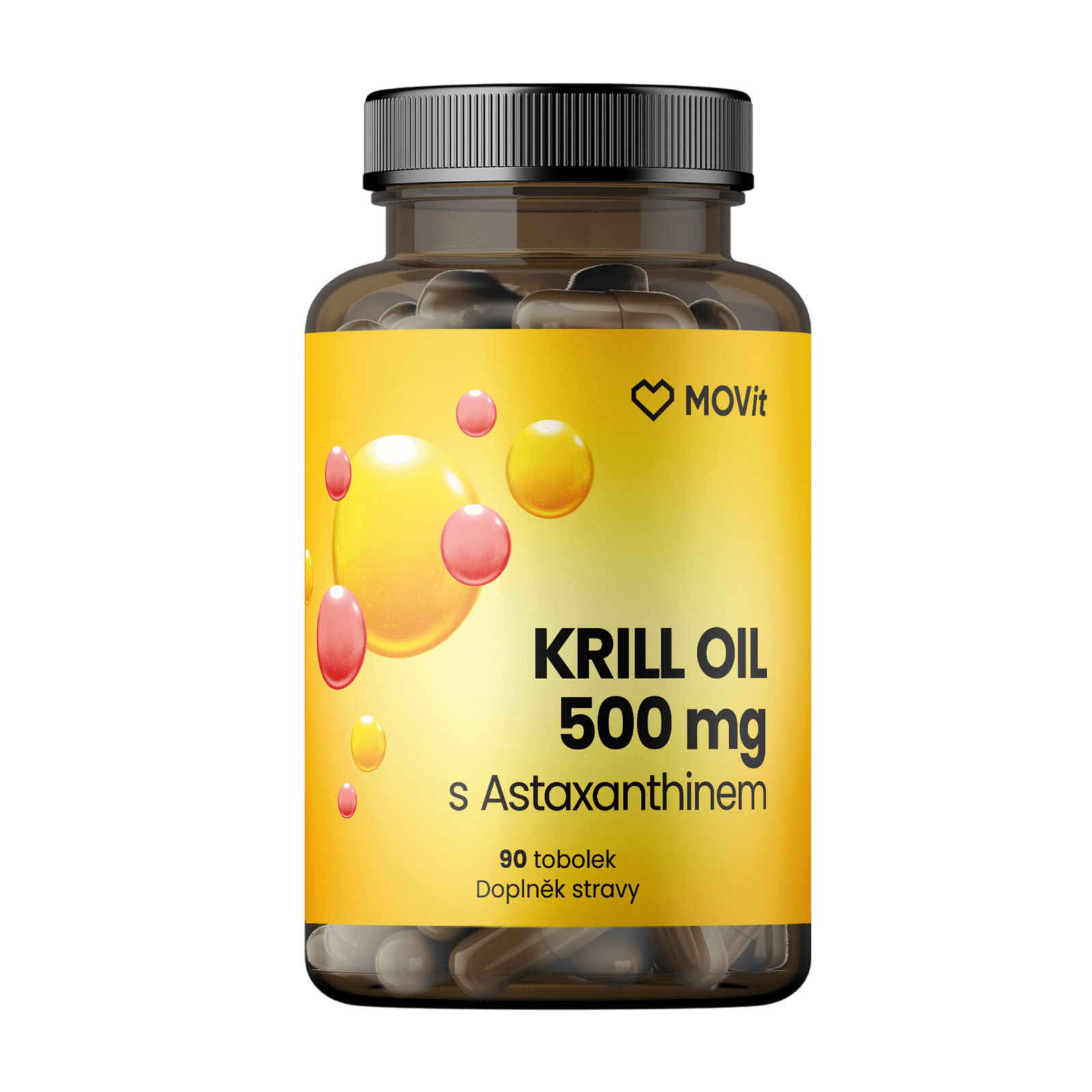 MOVIT ENERGY Omega krilový olej 500 mg s Astaxantínom 90 tvrdých kapsúl