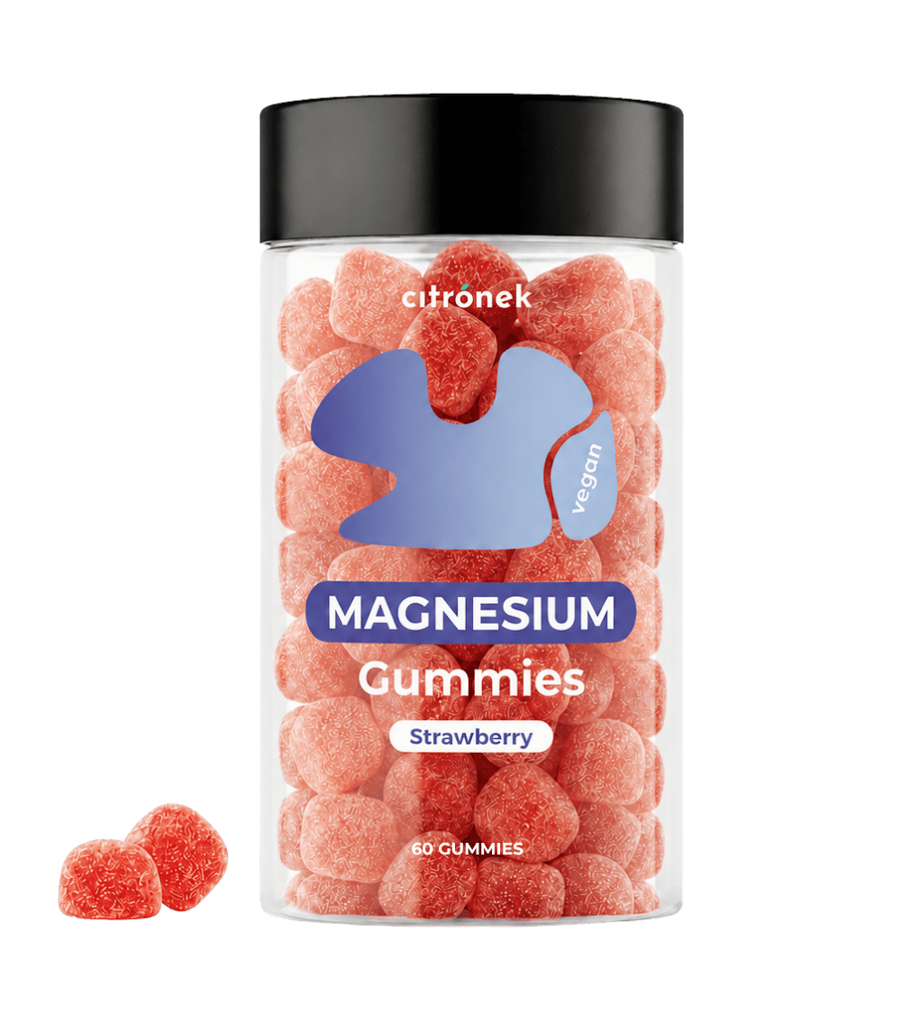 CITRONEK Magnesium Gummies s vitamínom B6, jahodová príchuť 60 ks