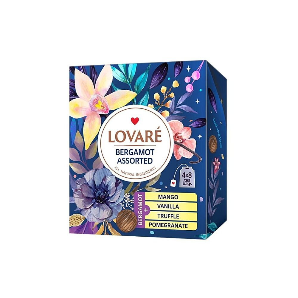 LOVARÉ Bergamot assorted kolekcia čiernych čajov 32 vrecúšok