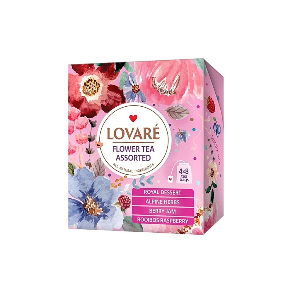 LOVARÉ Flower tea assorted kolekcia čajov 32 vrecúšok