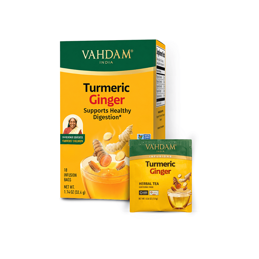 VAHDAM Turmeric ginger bylinný čaj 18 vrecúšok