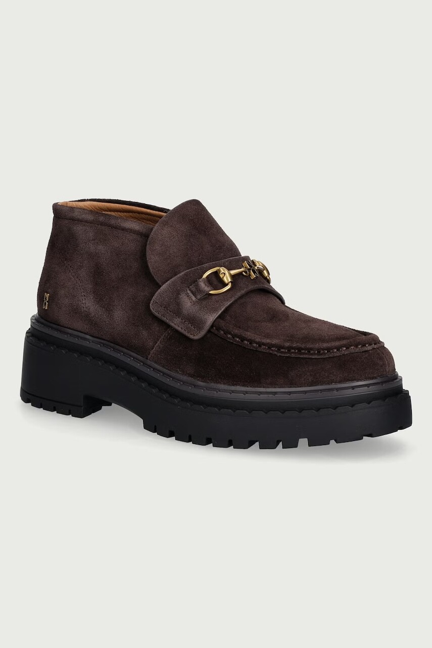 Nokwol poltopánky dámske kožené Pippa Brown Suede