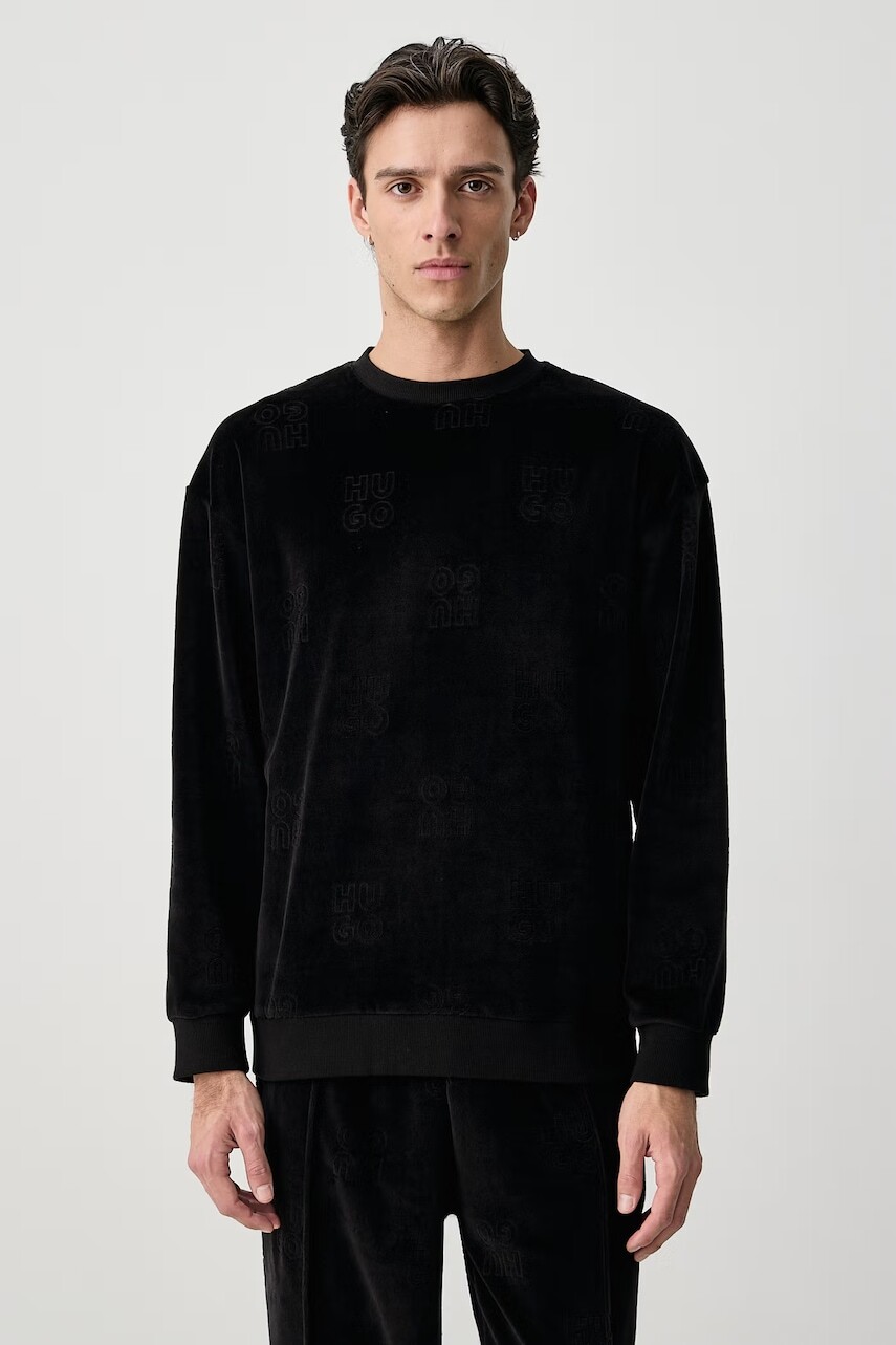 HUGO mikina loungewear pánska s bavlnou VELORO SWEATSHIRT