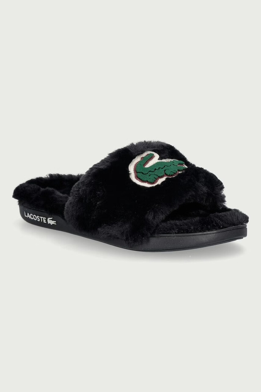 Lacoste šľapky dámske s plyšovým povrchom Serve Slide Dualiste Slides