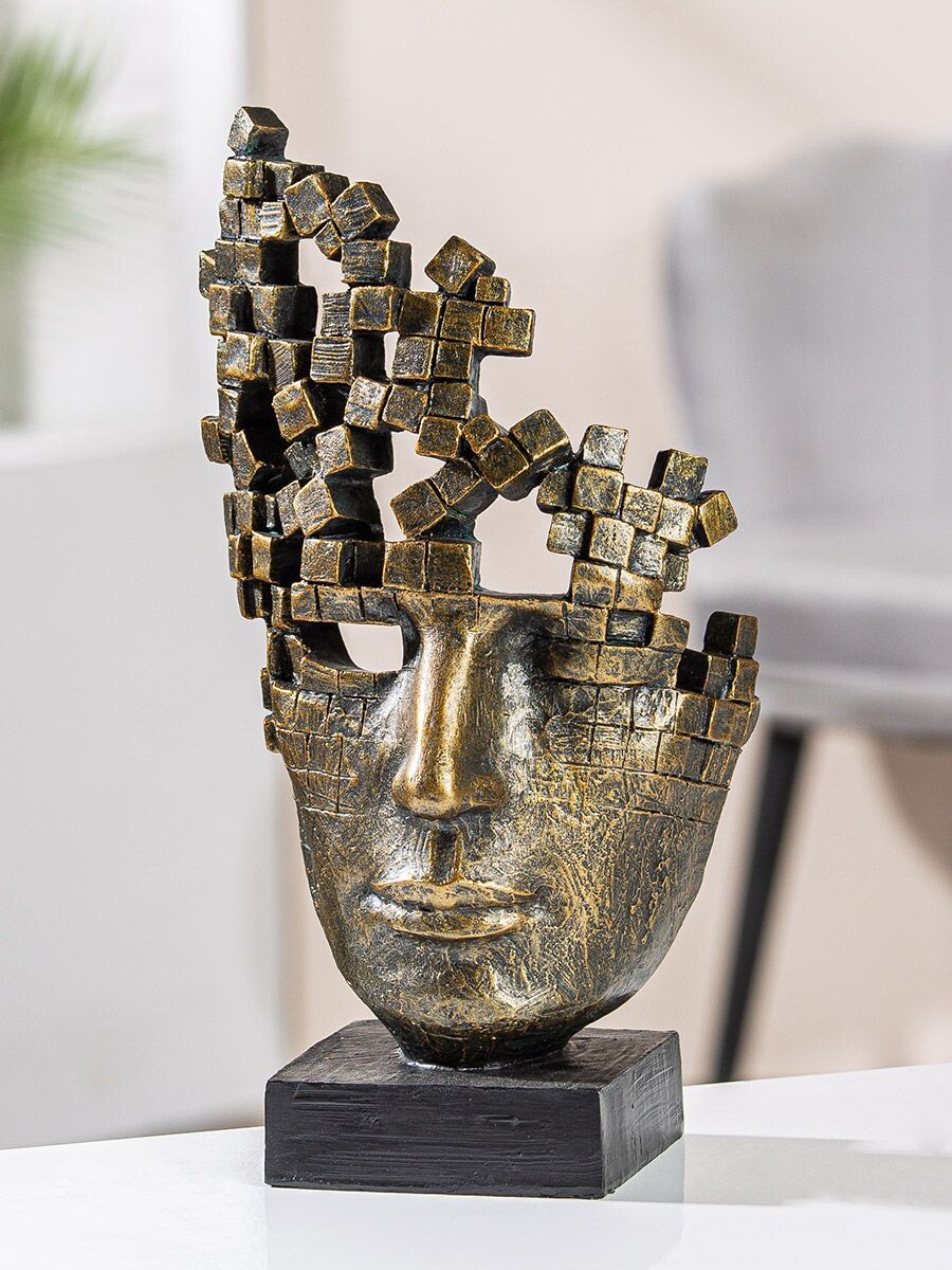 Socha tváre „Male Mask“ – bronzový dizajn