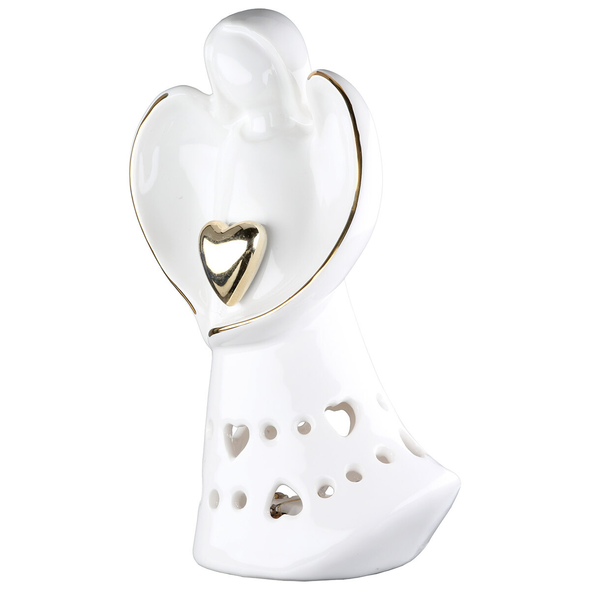 LED anjel Raziel so srdcom, 15,8 cm