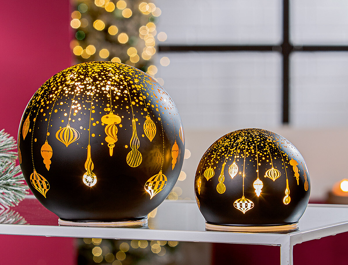 Dekoratívna LED guľa Noel, 9 cm