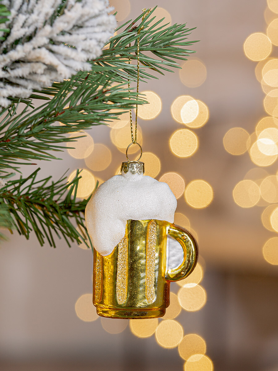 Vianočná ozdoba – pivný džbán Bierkrug, 8 cm