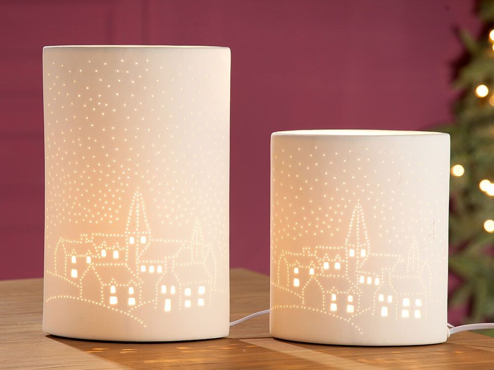Porcelánová lampa „Skyline“ – mesto