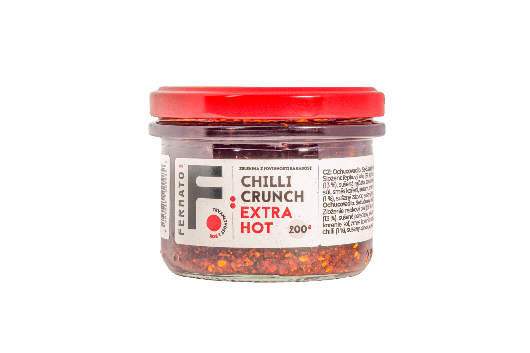 FERMATO Sečuánsky chilli olej - Crunch Extra Hot 200 g