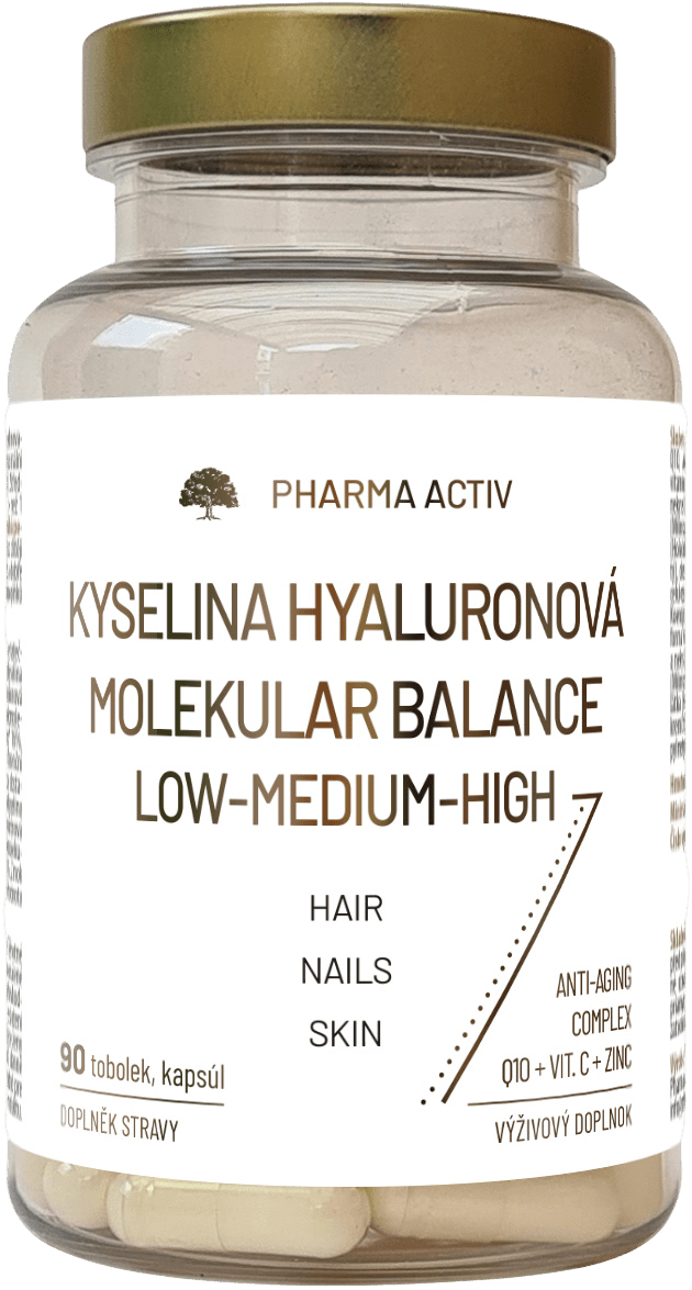 PHARMA ACTIV Kyselina hyalurónová Molekular Balance Low-Medium-High 90 tvrdých kapsúl