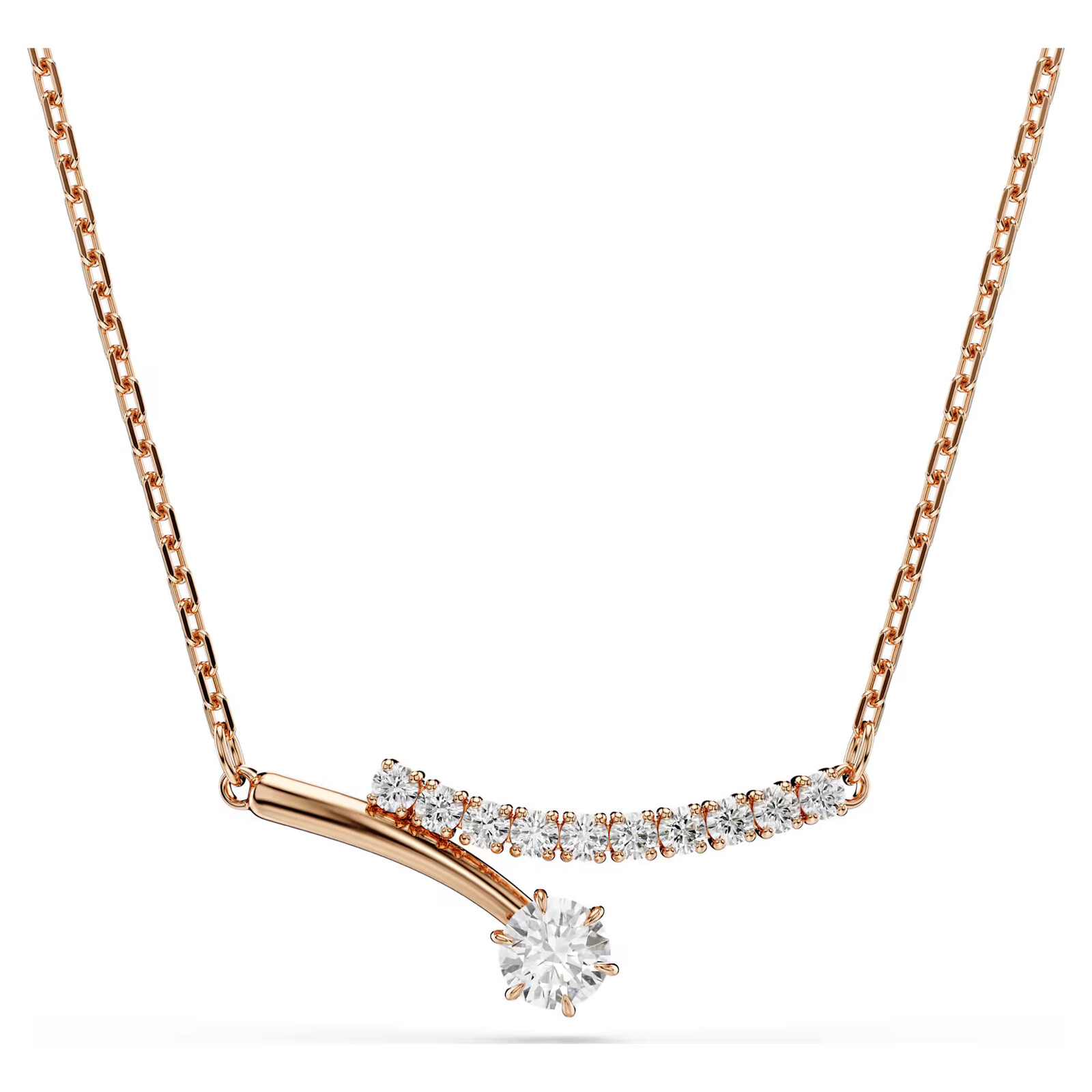 Swarovski Pozlátený náhrdelník s čírymi zirkónmi Matrix 5763823