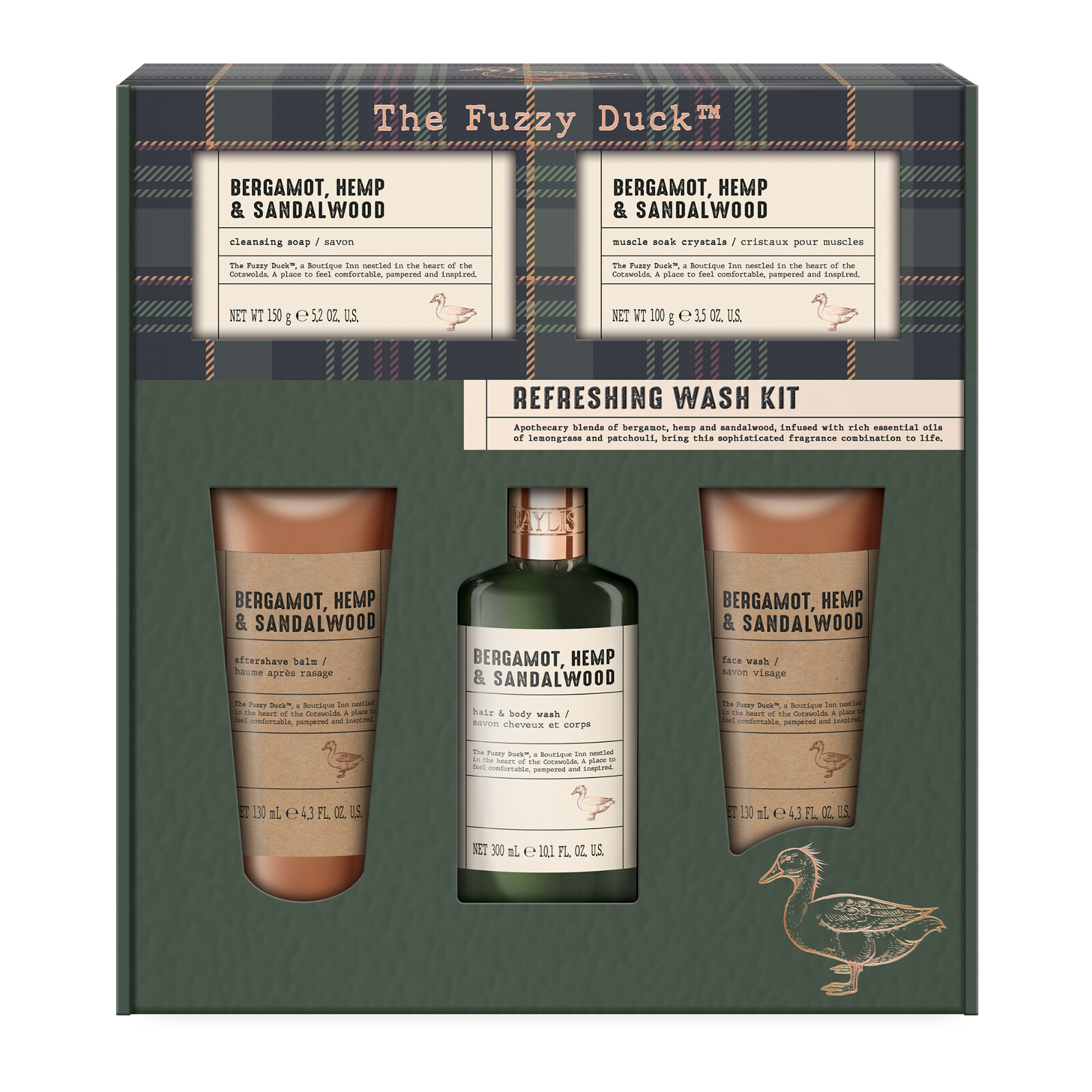 Baylis & Harding Darčeková sada starostlivosti o telo Bergamot, Hemp & Sandalwood 5 ks