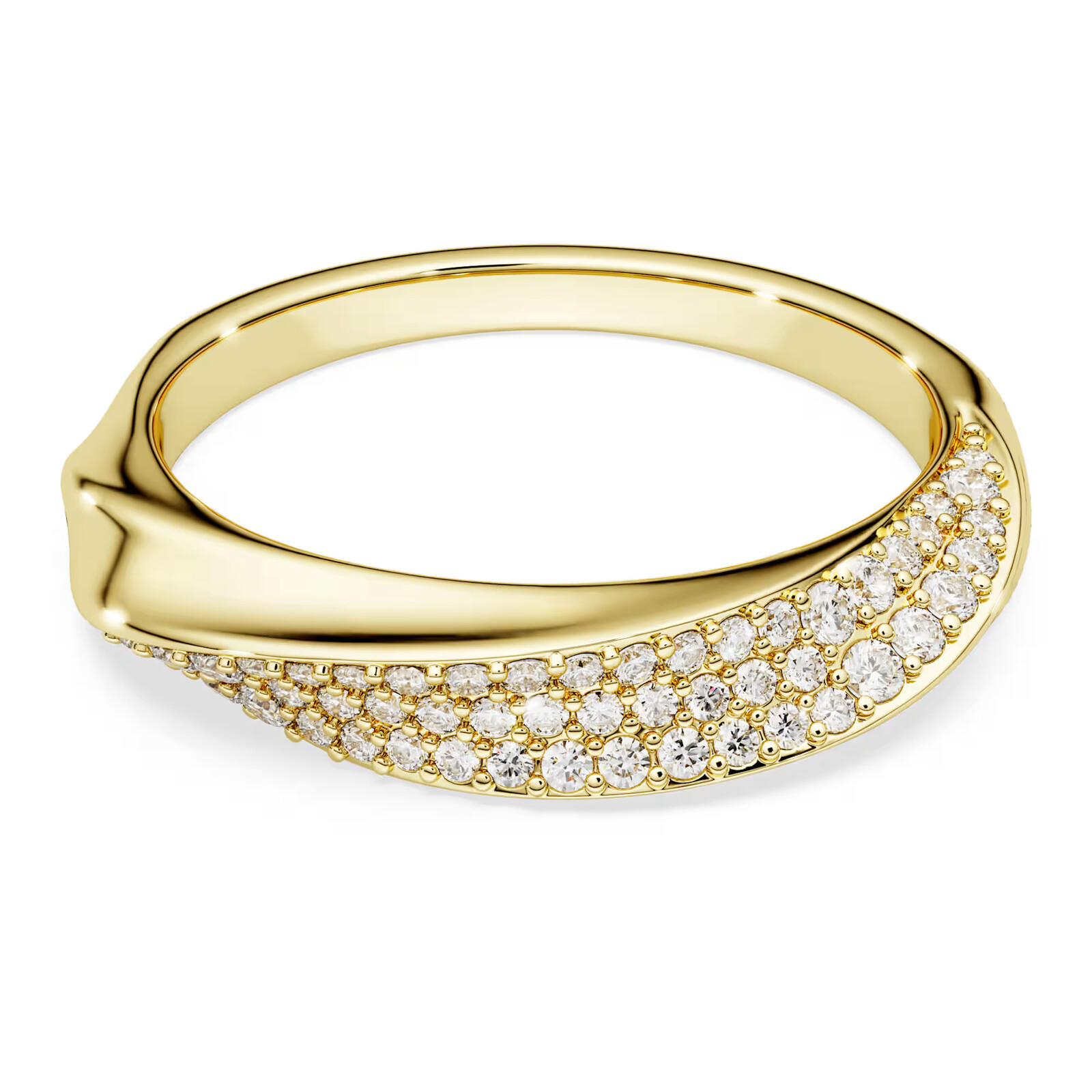 Swarovski Pozlátený prsteň s čírymi zirkónmi Classica 5746018 50 mm