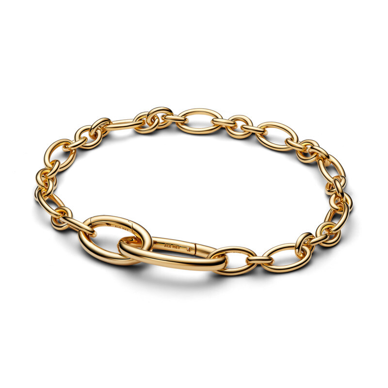 Pandora Pozlátený náramok s oválnymi článkami Shine ME 564678C00 17,5 cm