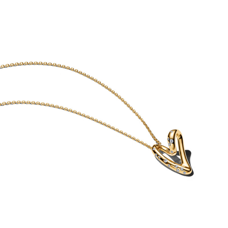 Pandora Pozlátený náhrdelník so zirkónmi Essence Shine 364669C01-60