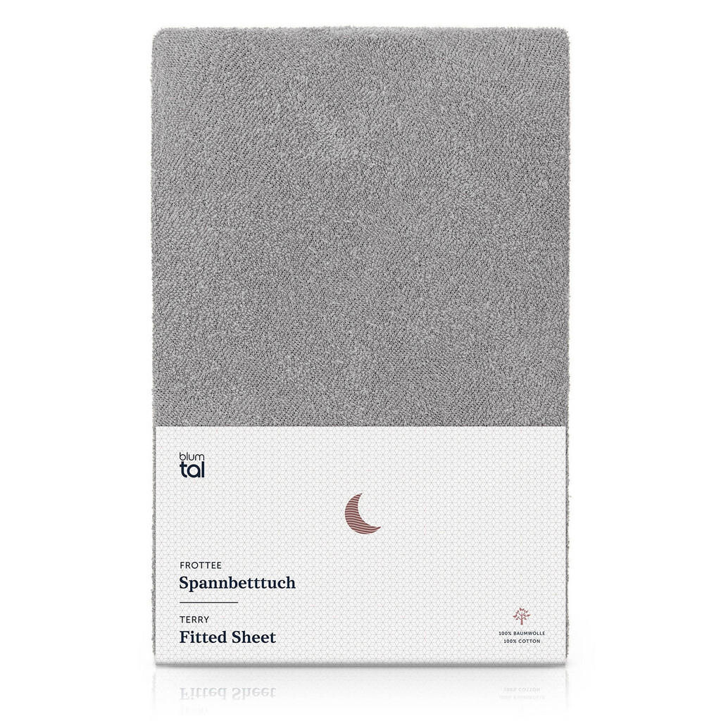 Blumtal FROTÉ napínacie prestieradlo s certifikátom Oeko-TEX, 120x200x27cm, Grau