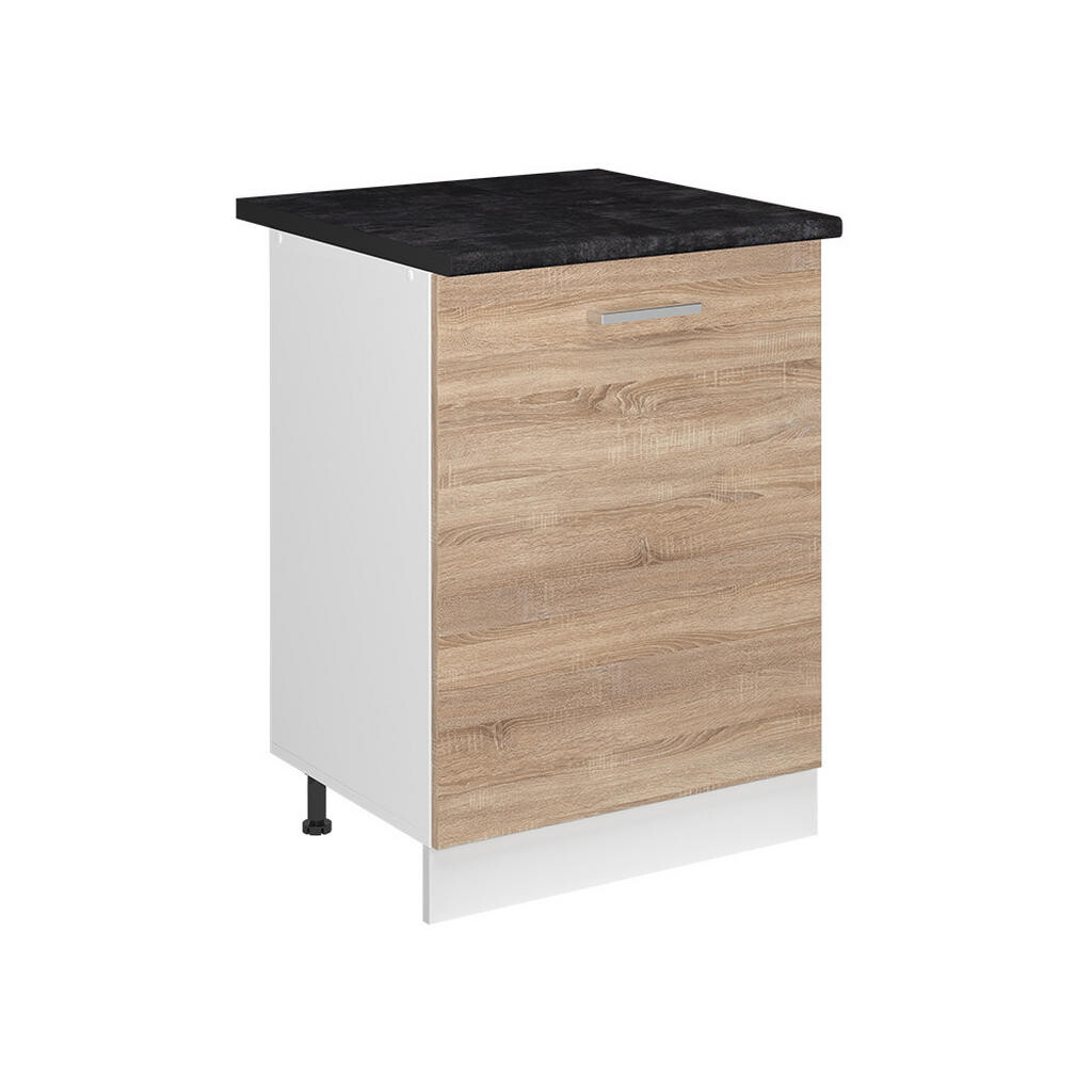 Vicco KUCHYNSKÁ SPODNÁ SKRINKA R-Line, Sonoma/biely, 60 cm s 1 dverami antrasiitti työtaso
