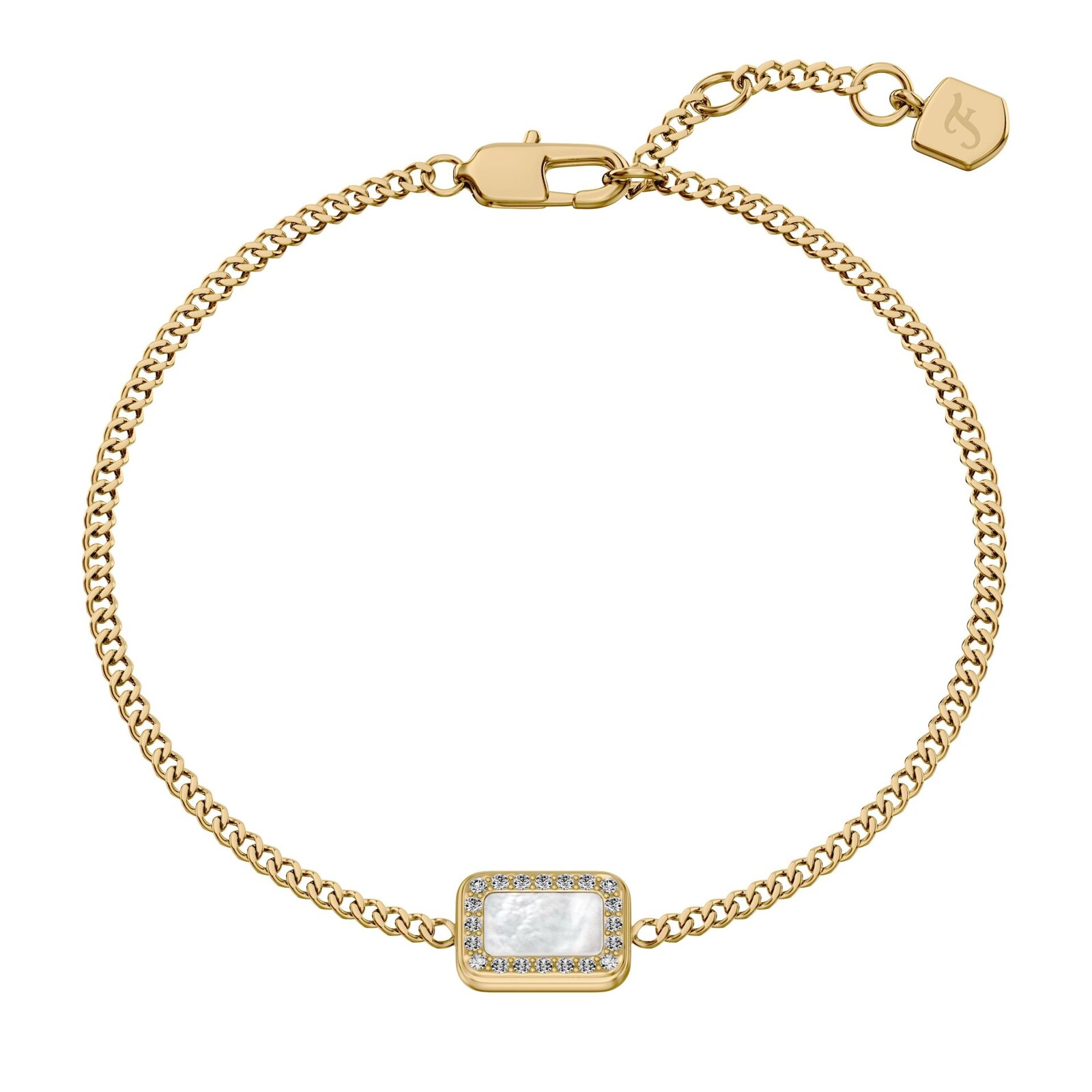 Fossil Elegantný pozlátený náramok s perleťou Raquel JF04998710