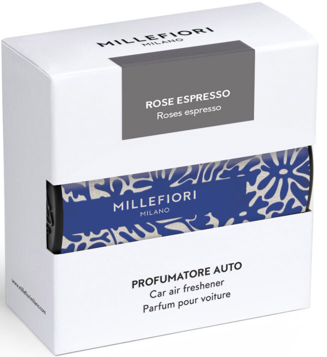 Millefiori Milano Vôňa do auta Textil Floral Rose Espresso - modrá