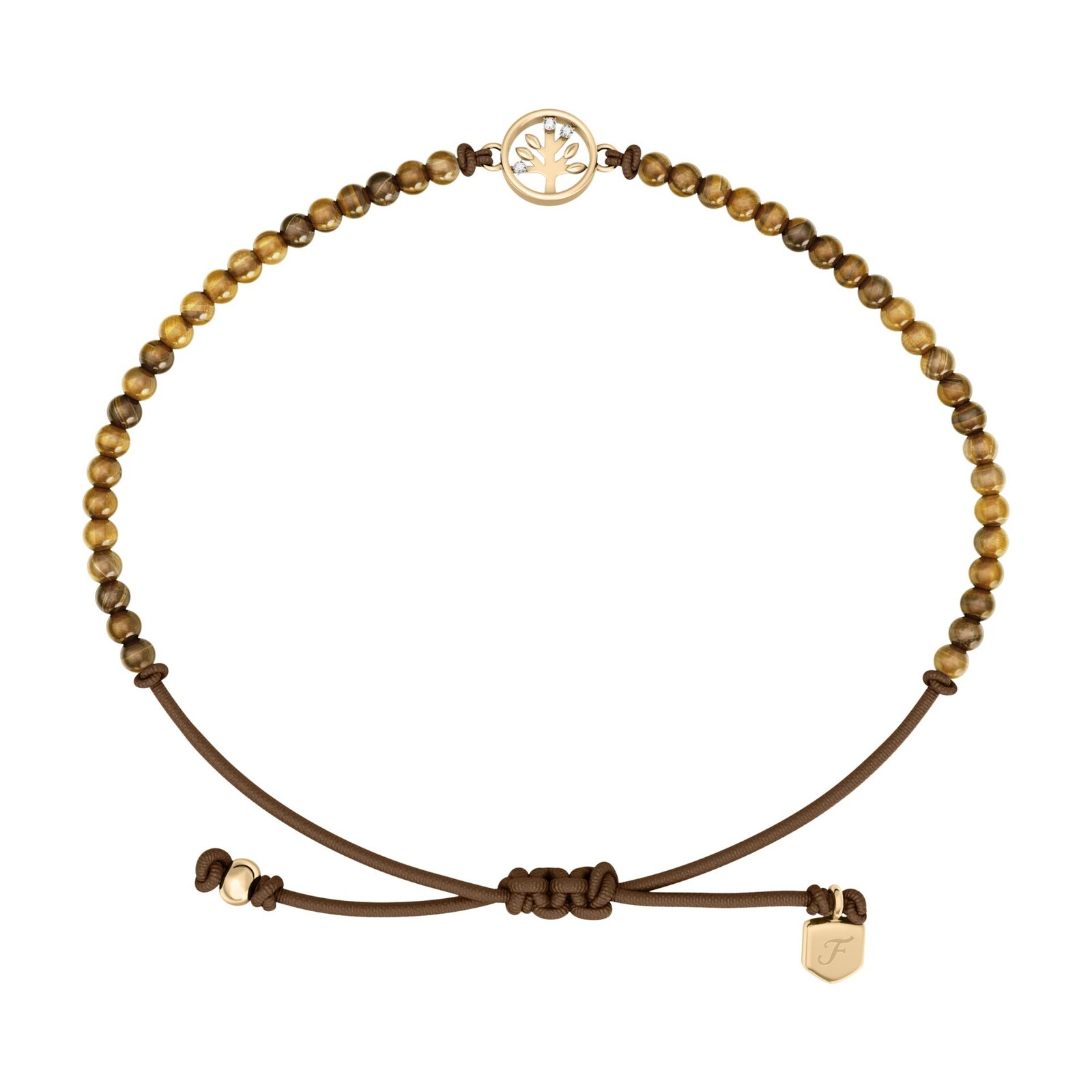 Fossil Hnedý šnúrkový náramok Strom života Mini Moments JA7326710