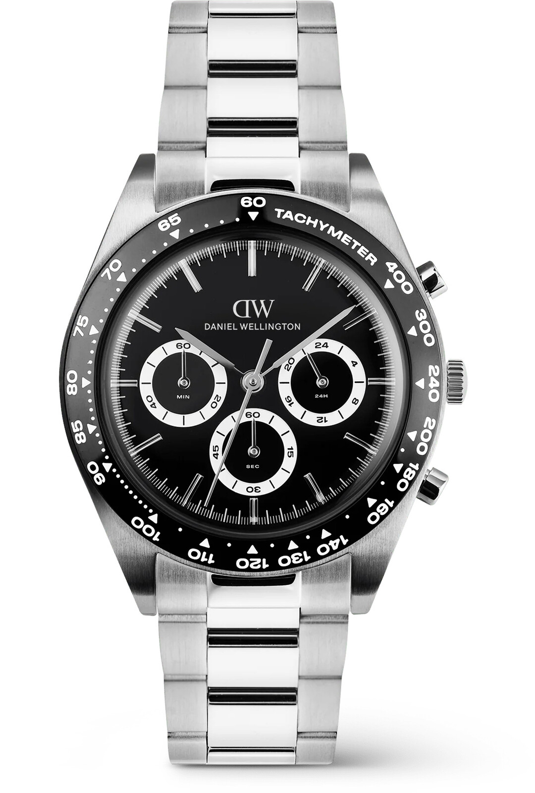 Daniel Wellington Iconic Tachymeter 42 3-Link Black Black S DW00100947