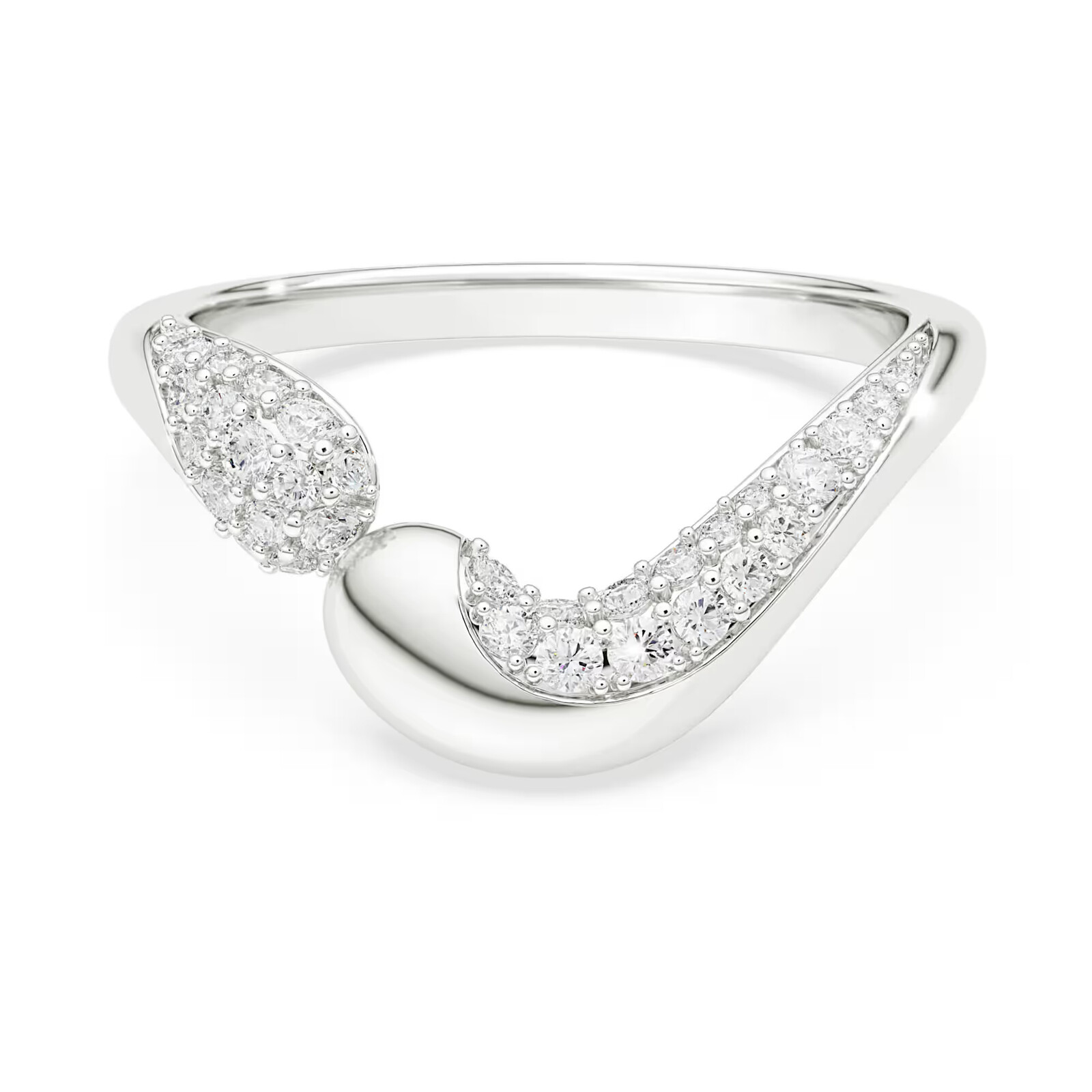 Swarovski Otvorený strieborný prsteň so zirkónmi Classica 5742580 58 mm