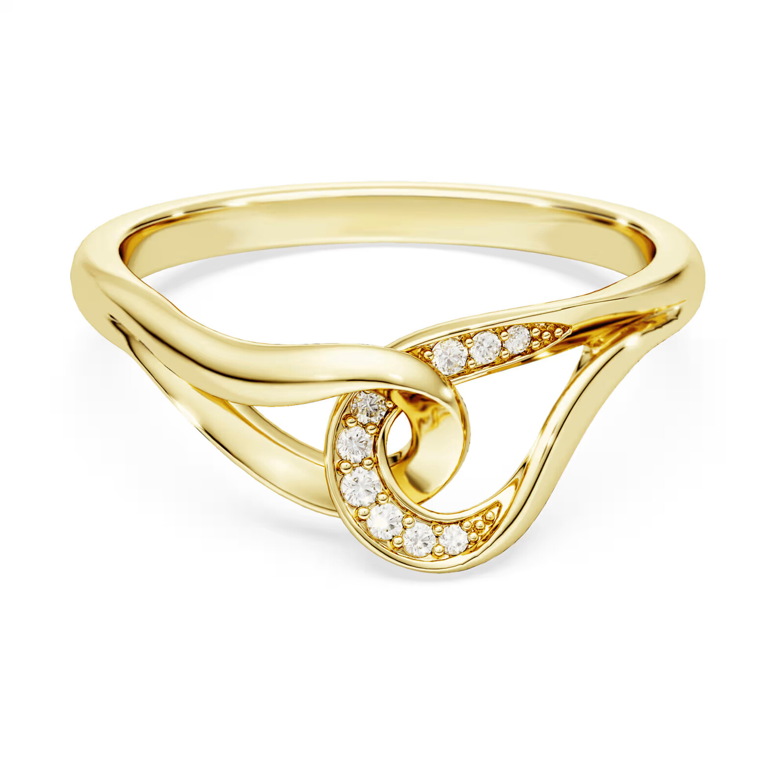 Swarovski Elegantný pozlátený prsteň so zirkónmi Classica 5746011 50 mm