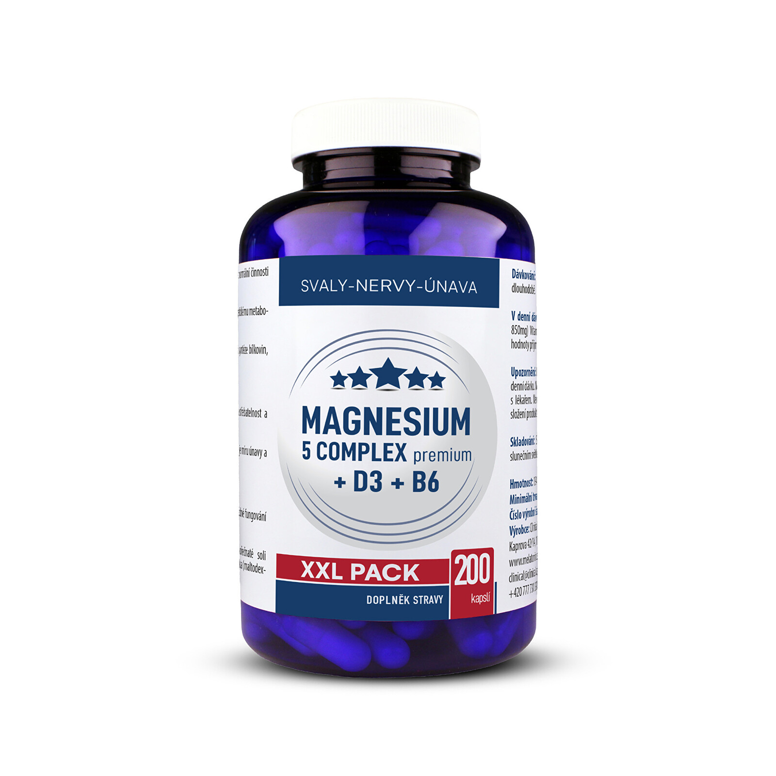 Clinical Magnesium 5 Complex Premium + D3 + B6 200 kapsúl