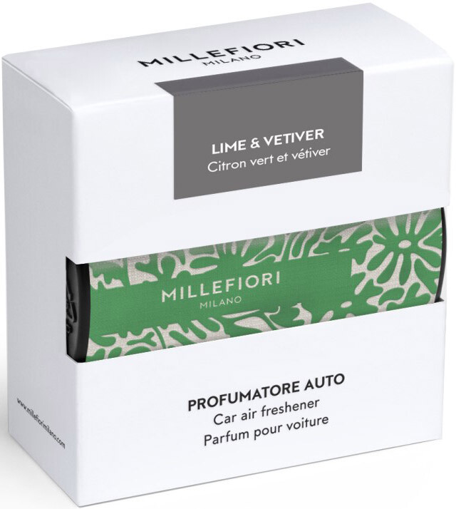 Millefiori Milano Vôňa do auta Textil Floral Lime & Vetiver - zelená