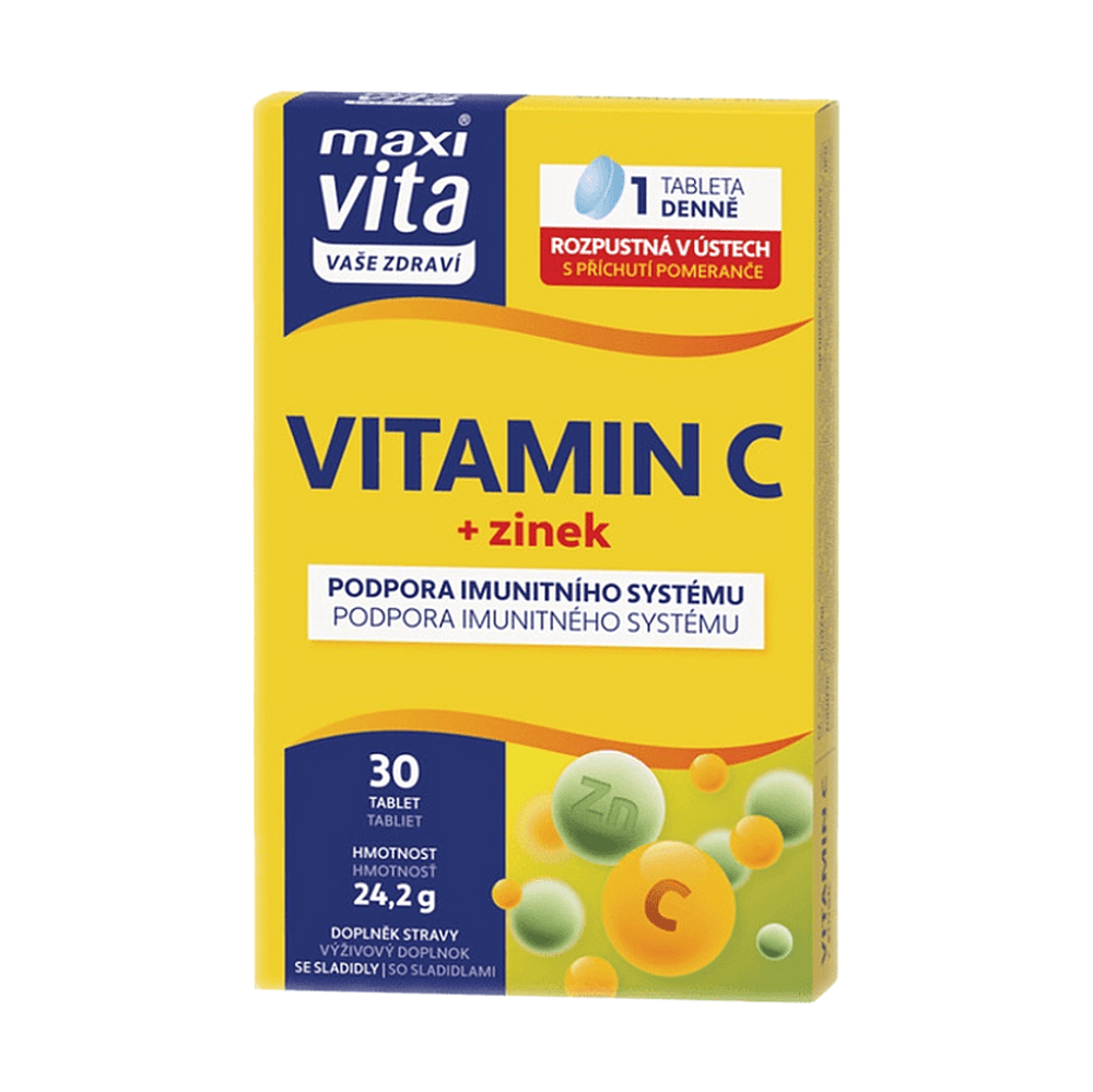 MAXI VITA Vitamín C + zinok 30 tabliet