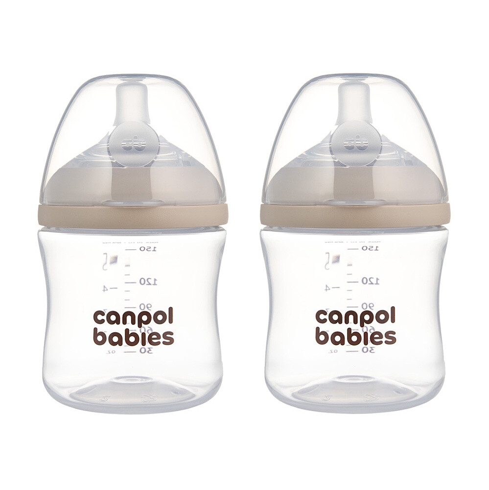CANPOL BABIES Set fliaš Natural Shape 2 fľaše 150 ml