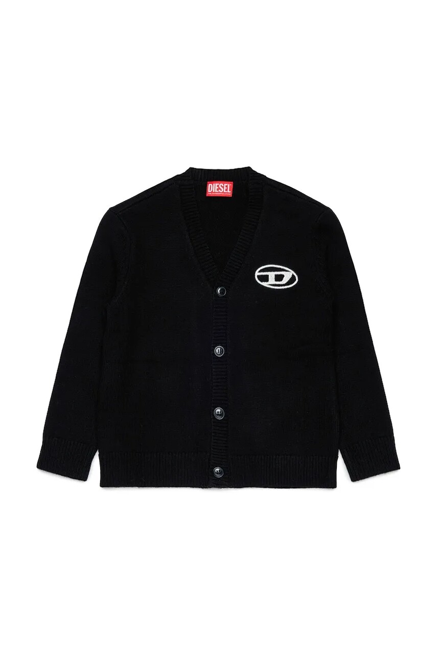 Diesel kardigán detský s prímesou vlny KLABO CARDIGAN OVER KNITWEAR