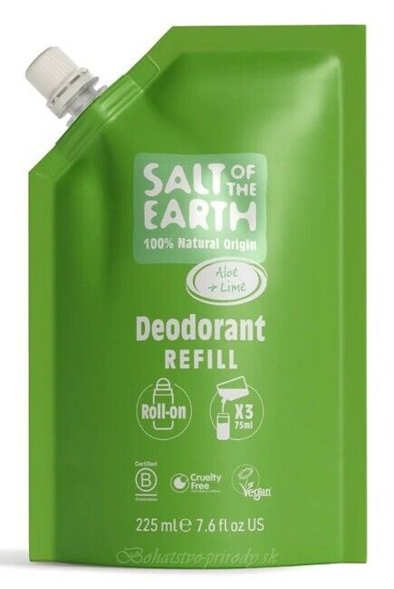 Salt of the Earth - Náplň deodorant Aloe a Limetka pre ROLL ON 225 ml
