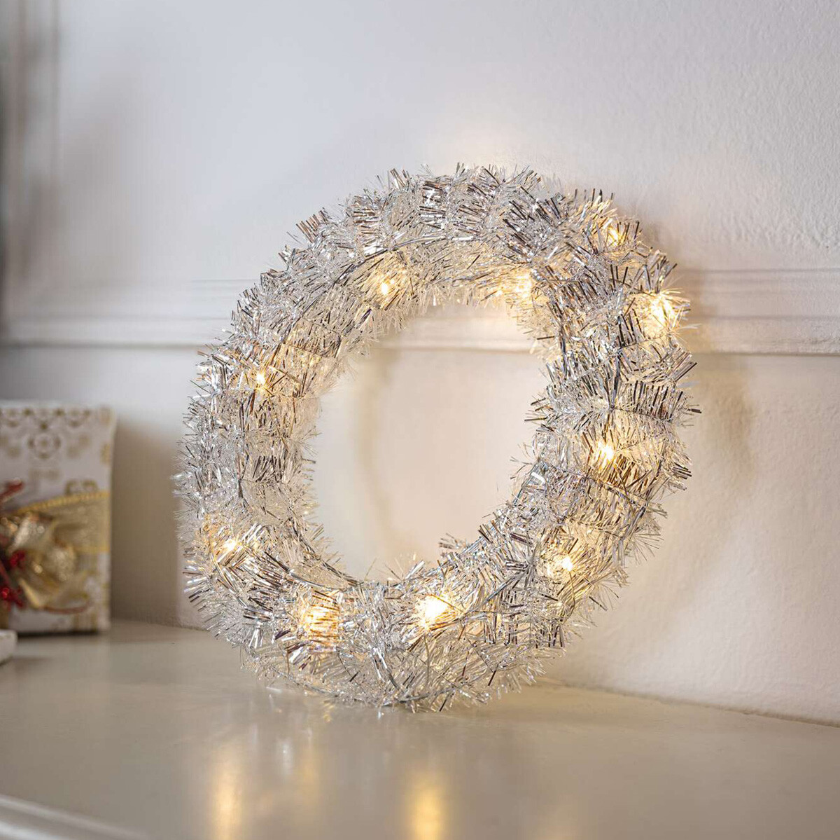 LED girlanda so strieborným leskom