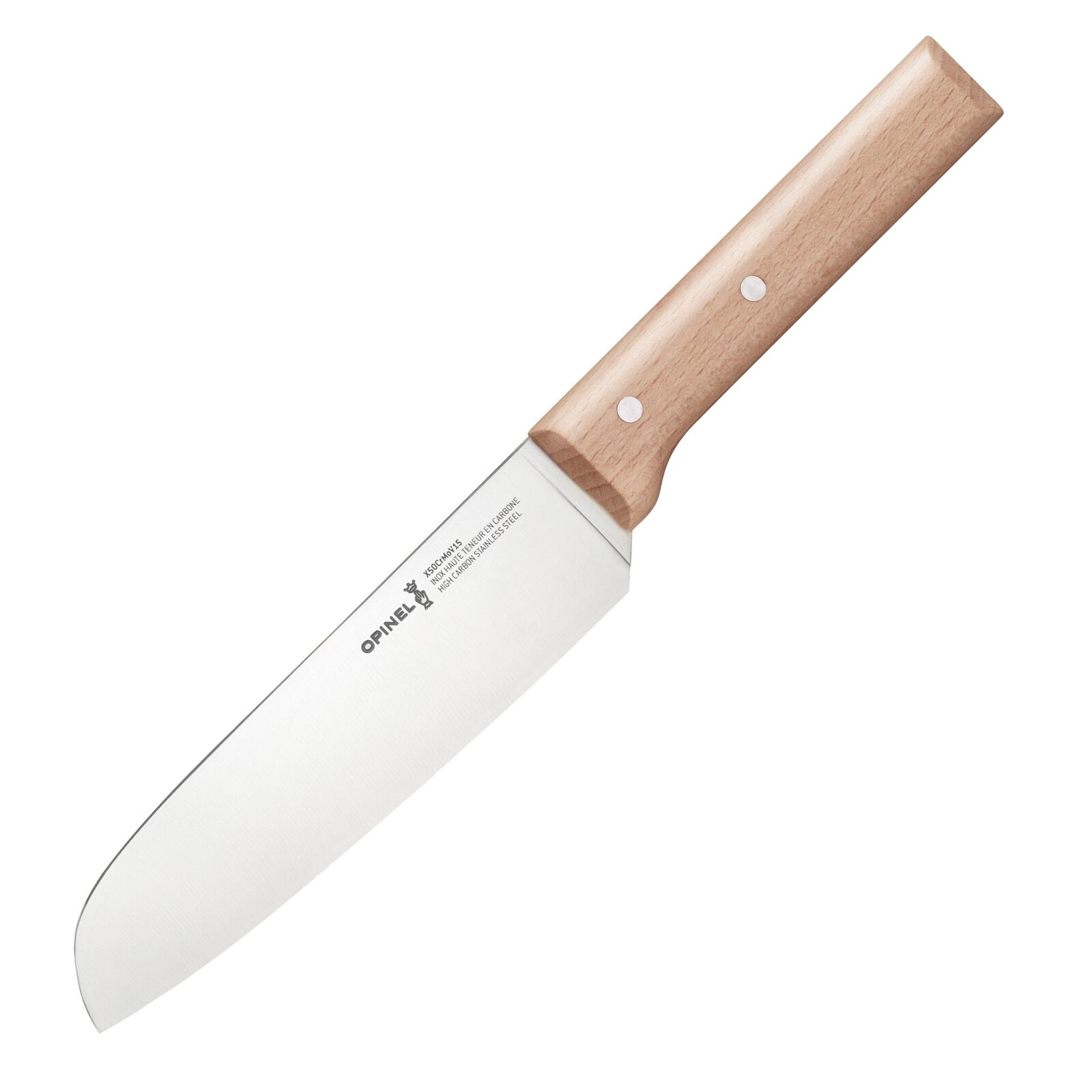 Santoku knife N°119 PARALLÈLE 17 cm, prírodné, bukové drevo, Opinel