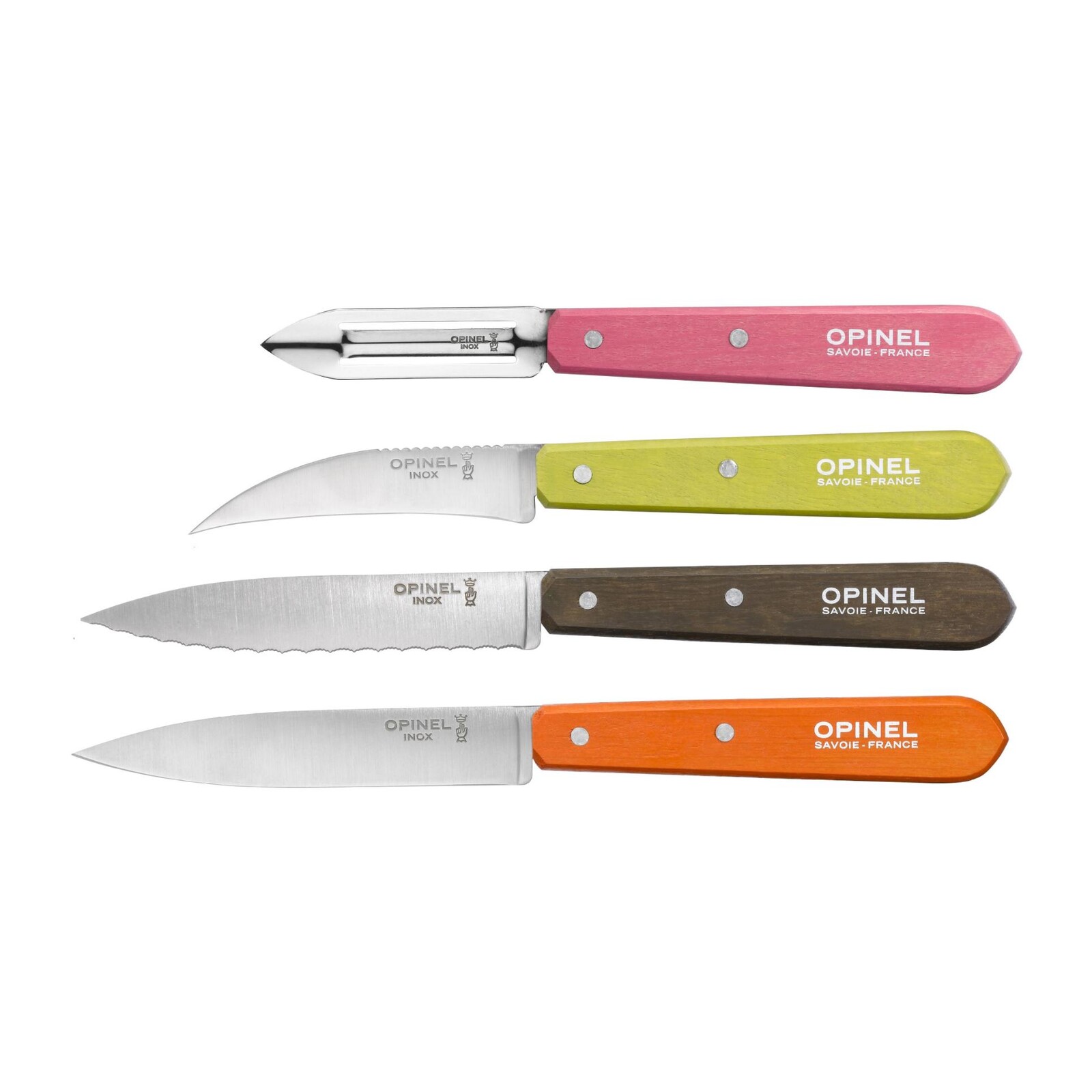 Sada nožov ESSENTIELS FIFTIES, sada 4 ks, viacfarebná, hrabové drevo, Opinel